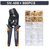WOZOBUY SN-48B Pin Crimping Tools 2.8/4.8/6.3mm 22-13AWG Crimper 0.5-2.5 mm² for Car Terminals Sets Wire Electrical Hand Tools