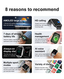 Clcey 2023 New Sports SmartWatch Men&#39;s And Womens AMOLED Screen Bluetooth Call Always Display Time HeartRate Weather SmartWatch