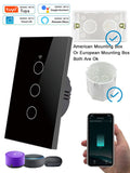 Tuya WiFi Smart Light Switch Alexa Google Home 110V 220V No Neutral Wire Single Fire RF433Mhz Remote 1 2 3 Gang