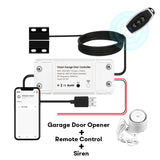 Tuya Wifi Smart Garage Door Opener Controller Switch Siren Horn Alarm RF433 Remote APP Control Works with Alexa Google Home Siri