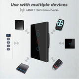 Tuya WiFi Smart Light Switch Alexa Google Home 110V 220V No Neutral Wire Single Fire RF433Mhz Remote 1 2 3 Gang