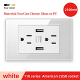 American Standard Dual USB Wall Socket Smart Home Appliance Plug Adapter Type-c 3.1A Fast Charging