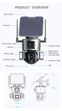 4K 8MP Solar Camera Dual Lens 10X/4X Zoom 4G /WIFI Ai Security Outdoor Camera Humanoid Tracking Color Night Vision PTZ Cam