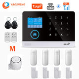 Wireless WIFI GSM Home Security Alarm System - Smart Life APP With Motion Sensor Detector Compatible With Alexa &amp; Google