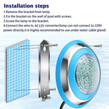 Led Pool Light Bluetooth Control Waterproof IP68 47W RGB Swimming Pool Light with 4.7 M Cord Three Channels