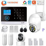 433MHz Wireless WIFI GSM Home Security Alarm System - Smart Home Alarm System With Motion Sensor With Alexa &amp; Google Home