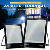 LED Flood Light AC220V 50W 100W 150W 200W Black Shell IP66 Waterproof LED Spotlight Garden Street Gate Wall Floodlights