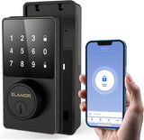 Smart Lock with Bluetooth, Keyless Entry Door Lock with Touchscreen Keypads, Easy to Install, App Unlock, Security Waterproof El