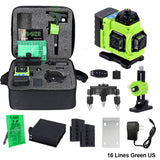 4D/3D 16/12 Lines Laser Level 360 Self-leveling Function Leveling Tool Omnidirectional Ground Wall Sticker Home Improvement Tool