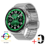 New smartwatch Men&#39;s AMOLED 390*390 HD screen forever displays time fitness bracelet waterproof stainless steel Bluetooth calls