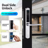 Double sides Euro 85mm mortise Waterproof Fingerprint tuya wifi card Pincode Smart digtial Door Lock for Aluminum/Sliding Door