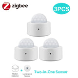 Zigbee 2 in 1 Mini PIR Motion Human Body Sensor Detector Security Alarm Brightness Luminance Detection Lux Meter Tuya Smart Life