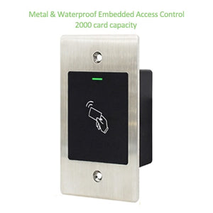 Metal Mini IP66 Waterproof RFID Reader Keyless Door Opener Access Control Scanner Embedded Fingerprint Reader