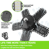 3-10 Panel Deformable LED Garage Light,industrial Lighting Led Ceiling Garage Lamp 8000LM E26/E27 6500K USA Warehouse Shop Light
