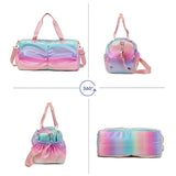 Rainbow Colorful Gym Bag Women's Handbags Travel Fitness Sports Girls Duffel Yoga Shoes Shoulder Bag Waterproof Dry Wet Pocket