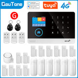 Gautone 4G Wifi Alarm System Tuya Smart 433MHz Wireless Security Home Alarm Smart Life app Control PG103