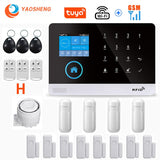 Wireless WIFI GSM Home Security Alarm System - Smart Life APP With Motion Sensor Detector Compatible With Alexa &amp; Google