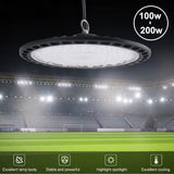 200W High Bay Light UFO 10000LM 13000LM 220V 16000LM IP65 Waterproof Warehouse Garage Light Super Bright Commercial  Lighting