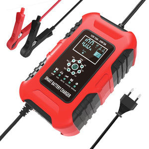 FOXSUR Car Battery Chargers 12V/10A 24V/5A Full Automatic AGM Wet Smart Battery Chargers Maintainer Portable Battery Chargers