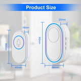 Camluxy Wireless Doorbell 39 Music LED Flash Security Alarm Outdoor IP65 Waterproof Smart Home Intelligent Door Bell Chime Kit