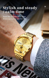 Original Quartz Men Watch Waterproof Luminous Dual Calendar Stainless Steel Wristwatch Luxury Watches