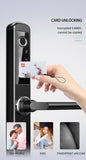 Double sides Euro 85mm mortise Waterproof Fingerprint tuya wifi card Pincode Smart digtial Door Lock for Aluminum/Sliding Door