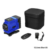 4D/3D 16/12 Lines Laser Level 360 Self-leveling Function Leveling Tool Omnidirectional Ground Wall Sticker Home Improvement Tool