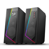 REDRAGON GS520 Anvil Aux 3.5mm Stereo Surround Music RGB Speakers Sound Bar for Computer 2.0 PC Home Notebook TV Loudspeakers