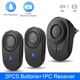 Sectyme Intellige Wireless Doorbell Outdoor Waterproof Smart Home Door Bell EU Plug 48 Chords LED Flash Home Security Alarm