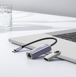 USB C Ethernet Adapter 1000/100Mbps USB Lan RJ45 Thunderbolt 3 for Laptop Macbook Samsung iPad USB Ethernet Network Card