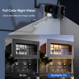 4K 8MP 180 Ultra Wide View Angle 4G Solar Security Camera Outdoor WIFI 4X Zoom Dual Lens PIR Human Detection CCTV Camera