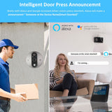 Smart Tuya 1080P WiFi Door Bell Eye Peephole Camera 5000mAh Audio 4.3' PIR FHD Infrared Alexa Google Announcement Digital Viewer