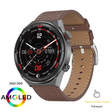 New smartwatch Men&#39;s AMOLED 390*390 HD screen forever displays time fitness bracelet waterproof stainless steel Bluetooth calls