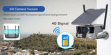 4K 8MP 180 Ultra Wide View Angle 4G Solar Security Camera Outdoor WIFI 4X Zoom Dual Lens PIR Human Detection CCTV Camera