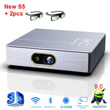 S5 HD 4K Real 3D DLP Projector with Zoom, Auto Keystone,Android 9.0 WiFi LED Smart Portable Proyector Bluetooth Airplay