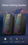 REDRAGON GS520 Anvil Aux 3.5mm Stereo Surround Music RGB Speakers Sound Bar for Computer 2.0 PC Home Notebook TV Loudspeakers