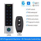 Zine-Alloy IP66 Waterproof Smart TTLock App  Bluetooth Fingerprint or Bell Access Control Keypad Opener Reader Door Lock System