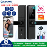 Smart lock Waterproof Wifi Fingerprint Rim Lock Smart Card Digital Code Electronic Door Lock For Home Security Mortise