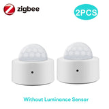 Zigbee 2 in 1 Mini PIR Motion Human Body Sensor Detector Security Alarm Brightness Luminance Detection Lux Meter Tuya Smart Life