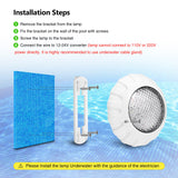 AC12V 7 Pool Light RGB Submersible Light Wall Mounted LED Swimming Pool Spotlight IP68 Waterproof Lamp with Remote Controller