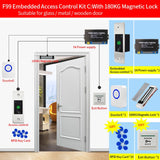 12V DC RFID Reader Keyless Door Opener Metal  Access Control Keypad 800 Users Mini  IP66 Waterproof Embedded Fingerprint Reader