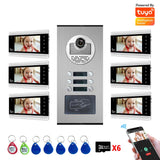 Tuya Smart Home Video Intercoms Wifi Video Door Entry Doorbell with 2/3/4/6/8 Call Panel Buttons Ring Intercom in Private House