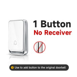 VeryHome Wireless Doorbell Waterproof Self-powered Button Smart Door Bell Sets Home Welcome Outdoor House Chimes  Receiver