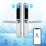 Double sides Euro 85mm mortise Waterproof Fingerprint tuya wifi card Pincode Smart digtial Door Lock for Aluminum/Sliding Door