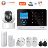 Wireless WIFI GSM Home Security Alarm System - Smart Life APP With Motion Sensor Detector Compatible With Alexa &amp; Google