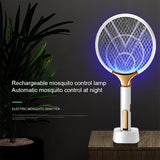 3000V Mosquito Killer Swatter 2 In 1 Purple Light Trap USB Rechargeable Electric Shock Bug Zapper Flies Summer Fly Swatters