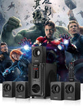 5.1 Channel Bluetooth Speaker Wooden Multimedia Home Theater Super Subwoofer Wooden Home Audio Computer Speakers Set Sound Box