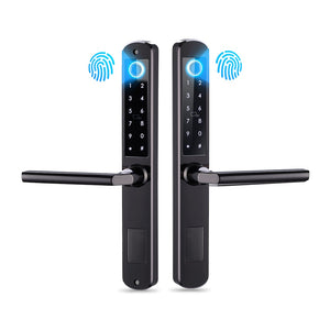 Double sides Euro 85mm mortise Waterproof Fingerprint tuya wifi card Pincode Smart digtial Door Lock for Aluminum/Sliding Door