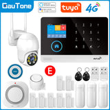 Gautone 4G Wifi Alarm System Tuya Smart 433MHz Wireless Security Home Alarm Smart Life app Control PG103