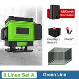 8/12/16 Lines 360 Laser Level Remote Control Self-Leveling Horizontal Vertical Green Beam Nível Laser 3/4D Level Household Tools